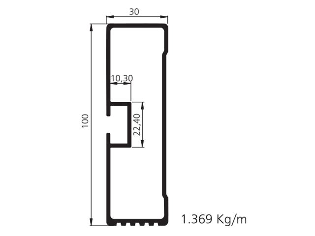 Profil de finition aluminium bords droits L 670 x H 28mm SPTD, 1201669, Cuisine